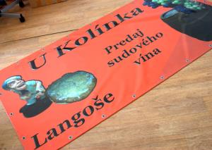 Malý rekalmný banner s potlačou Langoše