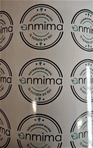 PVC samolepky s firemným logom a sloganom firmy Anmima Žilina