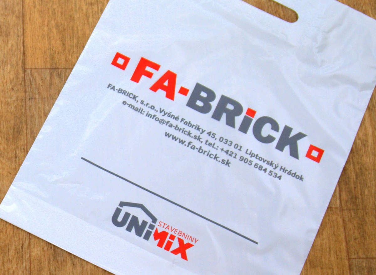 Igelitová taška s potlačou pre firmu FA-BRICK