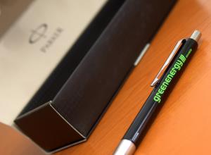 Značkové pero Parker so zelenou potlačou Greenenergy