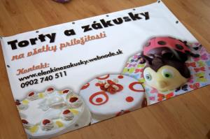 Výroba banner na plot Zákusky a torty