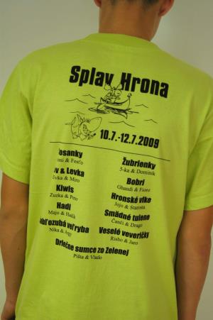 Zadný diel trička na splav