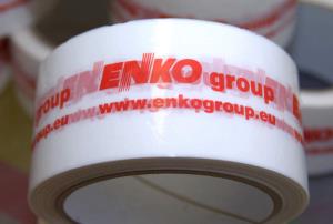 Detail jednofarebnej potlače loga firmy ENKO group