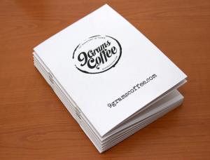 Skladacie brožúrky s informáciami o káve