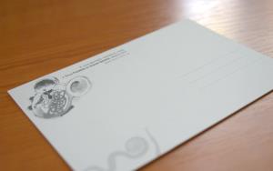 Druhá strana pohľadnice určená na zapísanie adresy a blahoželania