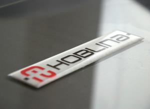 Obdĺžnikové živicové nálepky pre firmu HOBLINA Horné Chlebany