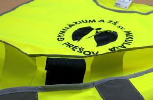 Reflexná žltá vesta s jednofarebnou potlačou