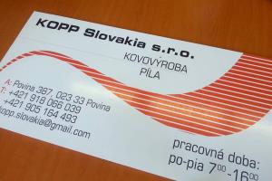 Informačné tabule pre firmu KOPP Slovakia z Poviny