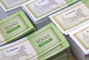 Poukážky v tvare bankoviek ŠKODA Slovensko