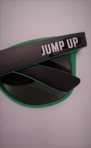 Štýlové farebné okuliare s nápisom JUMP UP