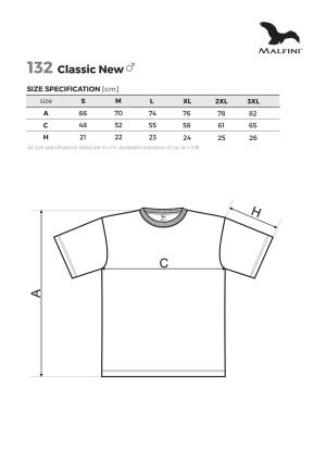 Veľkostná tabuľka tričko Malfini Classic New 132