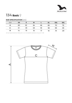 Veľkostná tabuľka tričko Malfini Basic 134