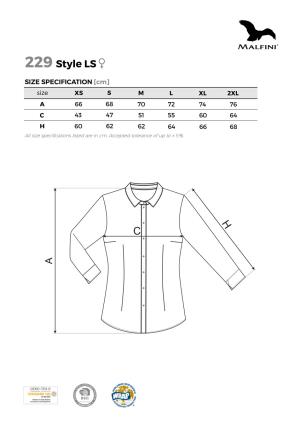 Veľkostná tabuľka košeľa Malfini Style LS 229