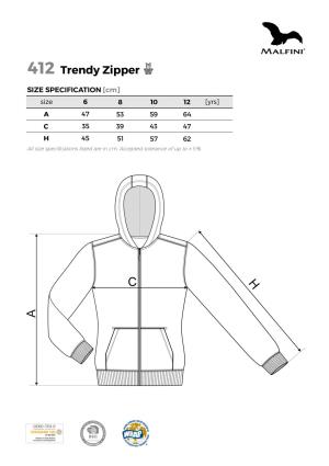 Veľkostná tabuľka Malfini Trendy Zipper 412