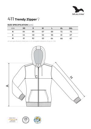 Veľkostná tabuľka Malfini Trendy Zipper 411