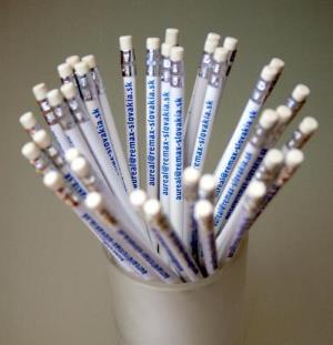 Reklamné ceruzky s modrou potlačou