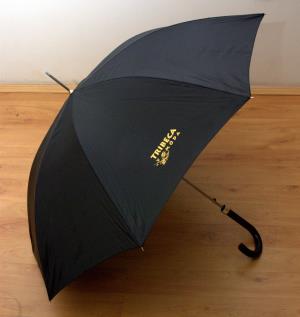 Dáždniky s logom Tribeca zo zlatej fólie