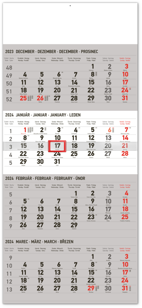 Nástenný kalendár 4-mesačný štandardný kalendár 2024 PG (1)