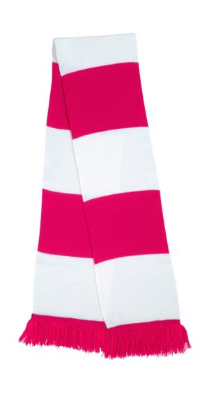 Pletený šál, 452 Fuchsia/White