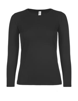 Dámske tričko s dlhými rukávmi #E150 , 101 Black
