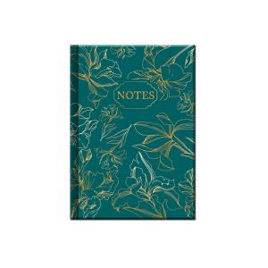 Linajkový NOTES MINI s motívom listov tyrkysový TYRKYS, Tyrkysová