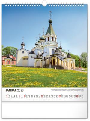 Nástenný kalendár Pamätihodnosti Slovenska 2023, 30 × 34 cm (2)