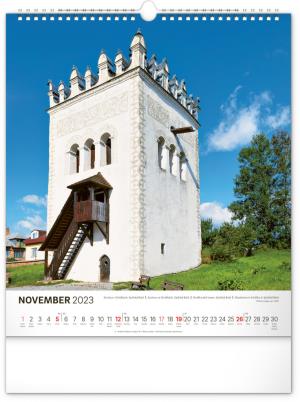 Nástenný kalendár Pamätihodnosti Slovenska 2023, 30 × 34 cm (12)