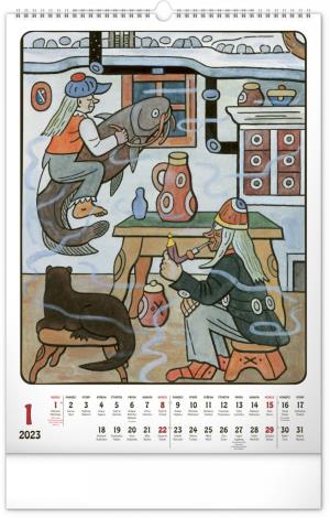 Nástenný kalendár Josef Lada CZ 2023, 33 × 46 cm (2)