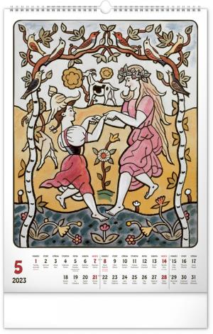Nástenný kalendár Josef Lada CZ 2023, 33 × 46 cm (6)