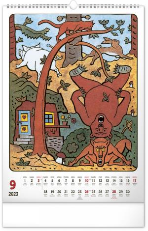 Nástenný kalendár Josef Lada CZ 2023, 33 × 46 cm (10)