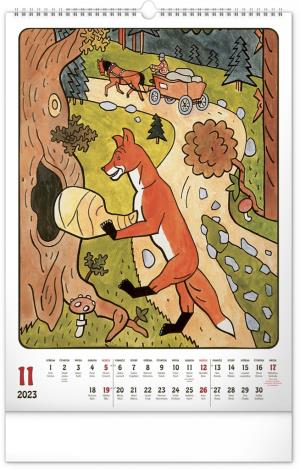 Nástenný kalendár Josef Lada CZ 2023, 33 × 46 cm (12)