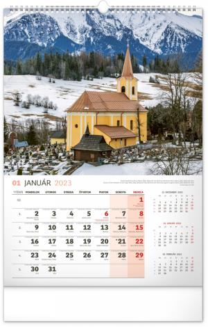 Nástenný kalendár Historické miesta Slovenska 2023, 33 × 46 cm (2)