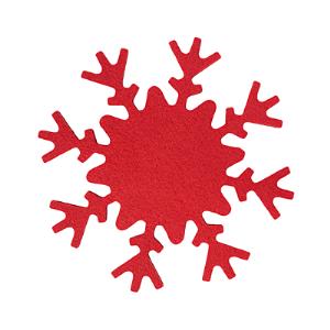 SNOWFLAKE  podložky pod šálky z plsti, Červená