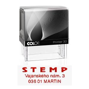 Pečiatka Colop Printer 30, čierna s červenou poduškou