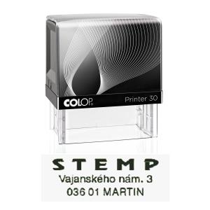 Pečiatka Colop Printer 30, čierna s čiernou poduškou