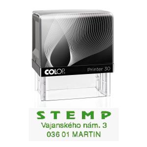 Pečiatka Colop Printer 30, čierna so zelenou poduškou