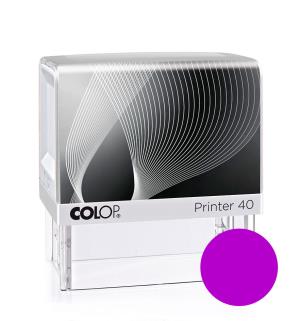 Pečiatka Colop Printer 40, biela s fialovou poduškou