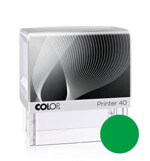 Pečiatka Colop Printer 40, biela so zelenou poduškou