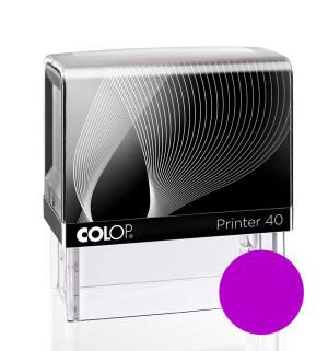 Pečiatka Colop Printer 40, čierna s fialovou poduškou