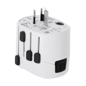 Univerzálny cestovný adaptér PRO 3-POLE, Biela
