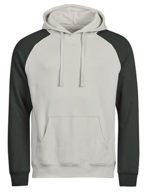 Dvojfarebná pánska mikina s kapucňou Duo, 164|Cement/Dark Green