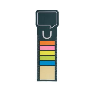 Záložka s pravítkom a papierikmi Bookmark, tmavozelená