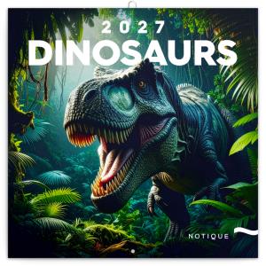 Nástenný plánovací kalendár s obrazmi dinosaurov Dinosaury 2027