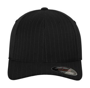 6 panelová šiltovka so zahnutým šiltom Pinstripe, 150 Black/White