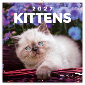 Nástenný plánovací kalendár s fotkami mačiatok Kittens 2027