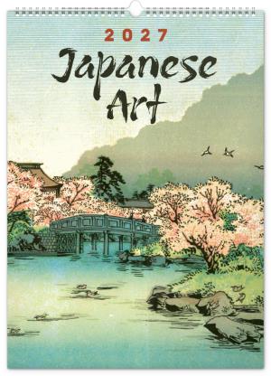 Nástenný kalendár s obrazmi japonského umenia Vintage plagáty – japonské umenie 2027