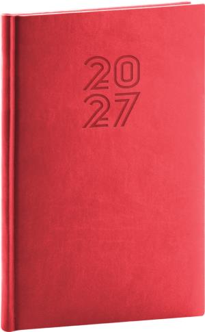 Plánovací týždenný diár Aprint 2027 červený