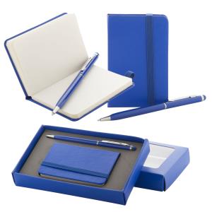 Sada pero a zápisník v krabičke Botik, modrá (5)
