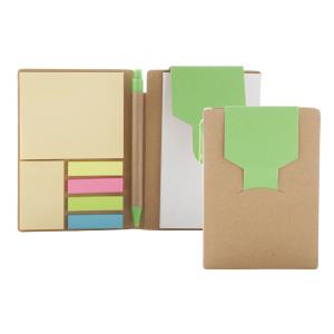 Notes s perom a papierikmi Cravis, zelená (3)