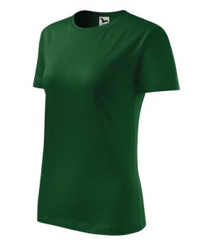 Dámske bavlnené tričko Classic New 133, 06 Fľaškovozelená
